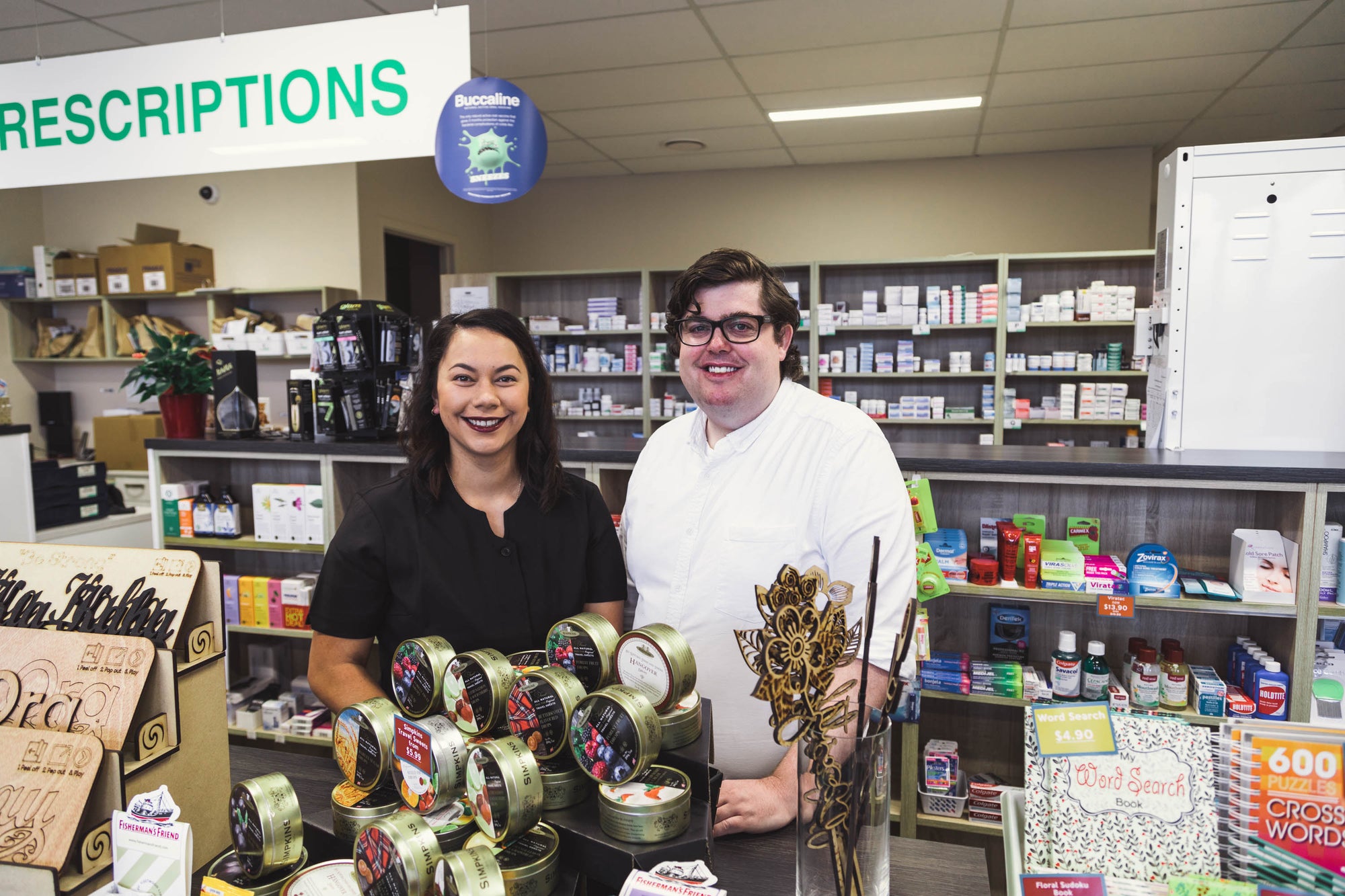 Owhata Medical Centre Pharmacy, Pharmacist Patrick and Technician Jessie, Dispensary and Over The Counter Medicine. Located 556 Te Ngae Road, Rotorua