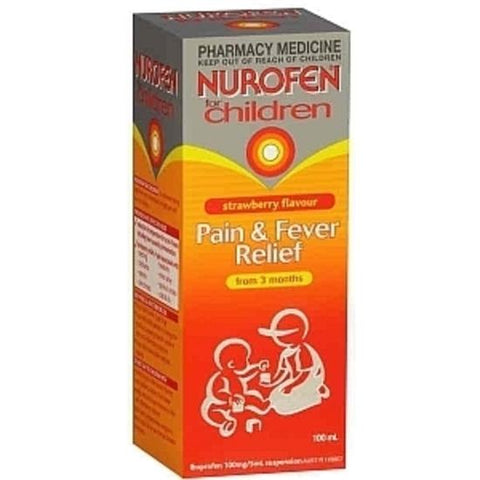 NUROFEN Child Liquid. Strawberry 100ml - Fairyspringspharmacy