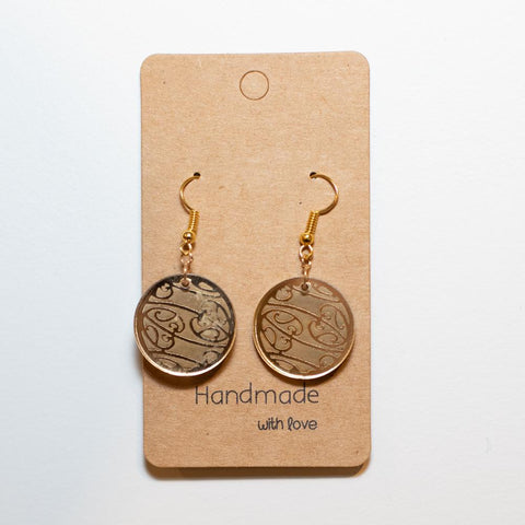 Golden Round Drop Earrings - Fairy springs pharmacy