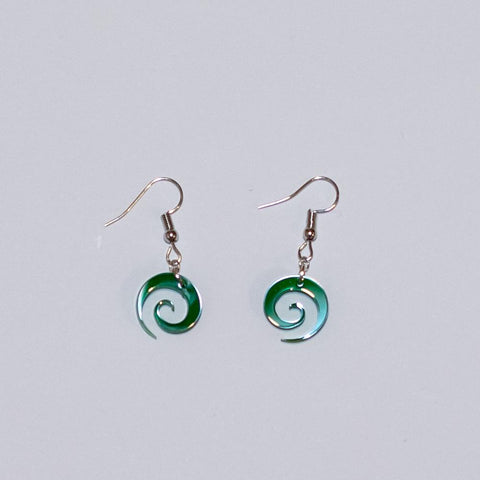 Green Koru Small Drop Earrings - Fairy springs pharmacy