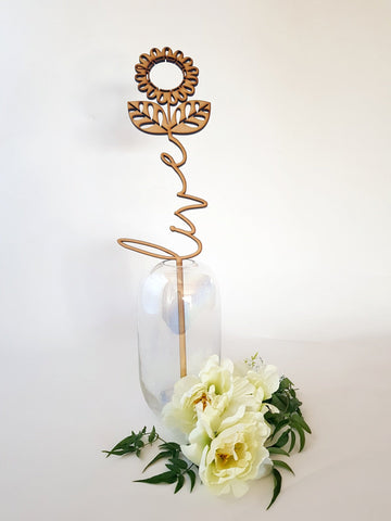 Wooden Flower sign art - Live - Fairy springs pharmacy
