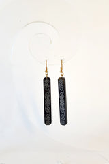 Black Kowhaiwhai Straight Drop Earrings - Fairy springs pharmacy