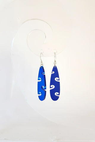 Blue Koru Side Tear drop Earrings - Fairy springs pharmacy