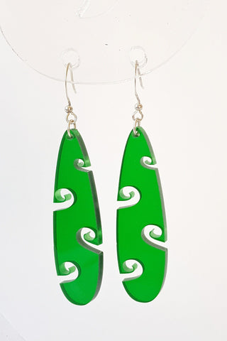 Green Koru Side Tear drop Earrings - Fairy springs pharmacy