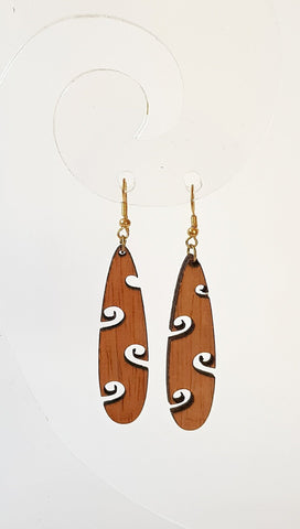 Bamboo  Koru Side Tear drop Earrings - Fairy springs pharmacy