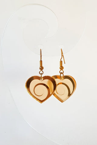 Gold Aroha Heart Drop Earrings - Fairy springs pharmacy