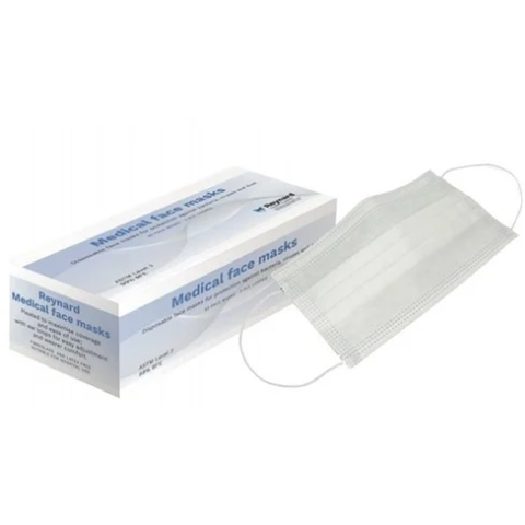 Reynard Medical Face Masks White 3Ply (Box of 50 Masks)