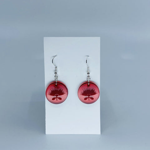 Red Pohutukawa Drop Earrings