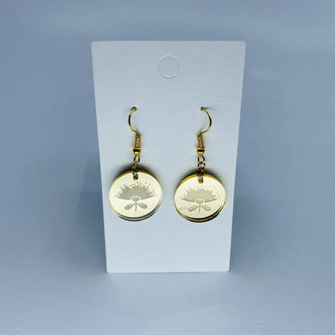 Gold Pohutukawa Drop Earrings