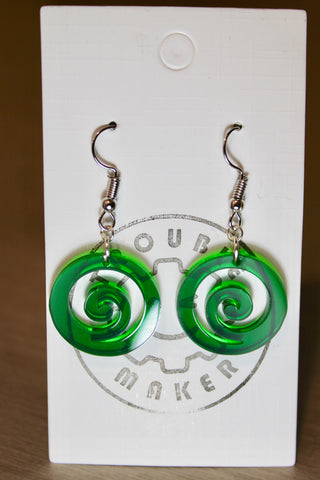 Green Koru Drop Earrings - Fairy springs pharmacy