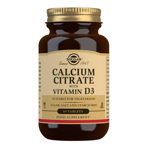 SOLGAR Calcium Citrate with Vitamin D 60 Tablets