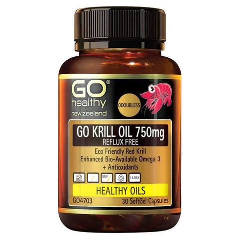 GO Krill Oil 750mg Reflux Free 30 Capsules