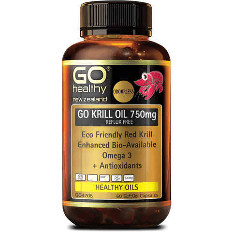 GO Krill Oil 750mg Reflux Free 60 Capsules - Fairy springs pharmacy