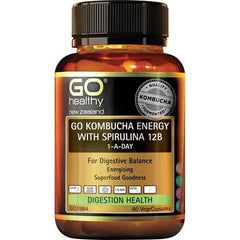 GO KOMBUCHA ENERGY WITH SPIRULINA 12B 1-A-DAY 60s - Fairy springs pharmacy
