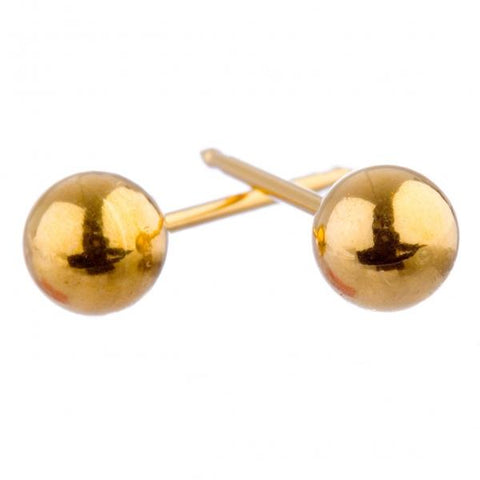 Gold Ball 5mm Earrings - Fairy springs pharmacy