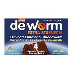 DE-WORM 500mg Extra Strength 4 Tablets - Fairy springs pharmacy