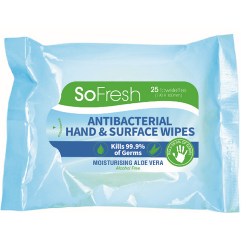SoFresh Antibacterial Wipes (3 Packs of 25) - Fairy springs pharmacy